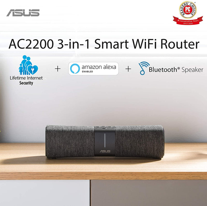 ASUS Lyra Voice Wireless AC2200 - Router Wi-Fi Tribanda y altavoz Bluetooth